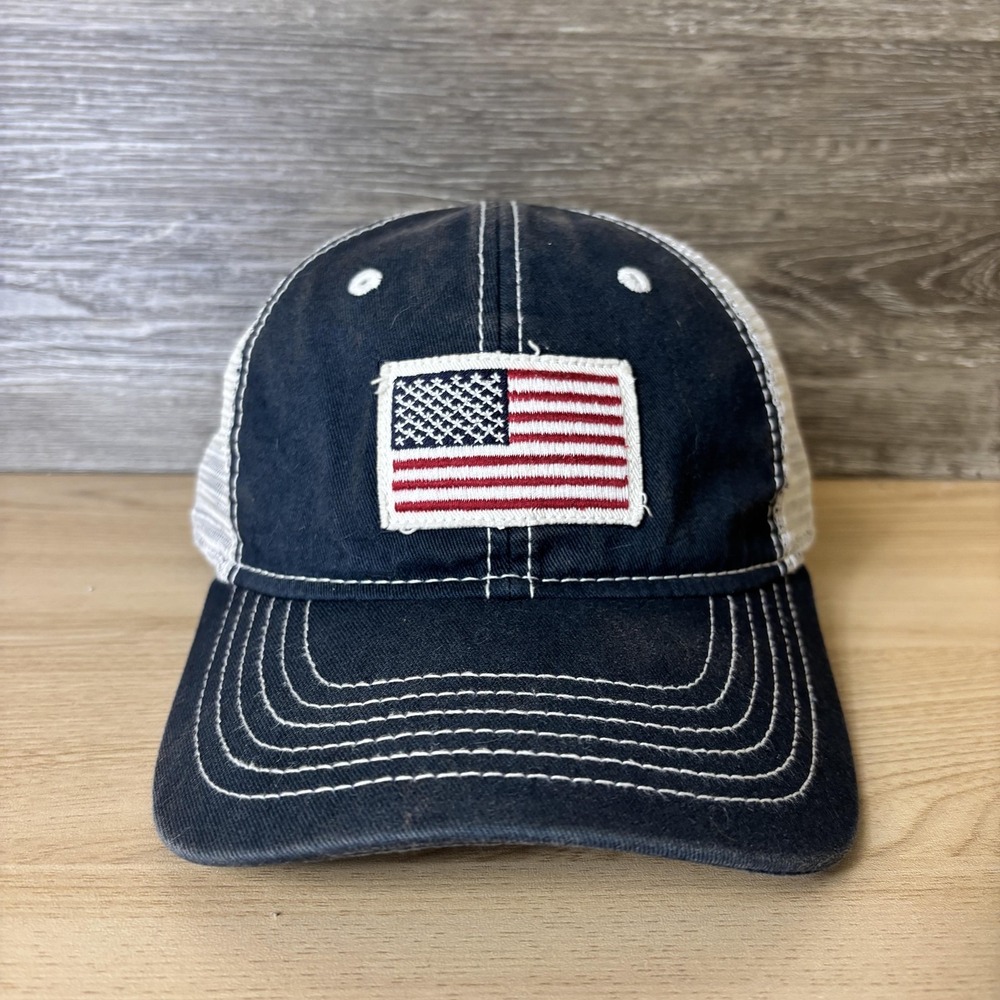 American Flag Hat Cap Strap Back Trucker Mesh Embroidered Patch Mens